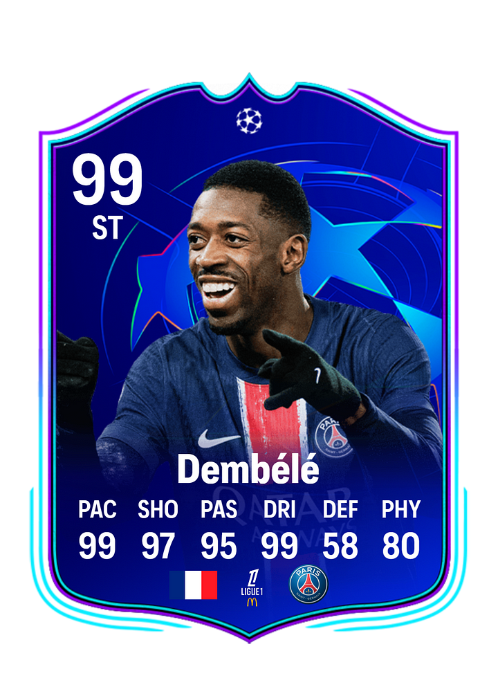 Dembélé customized football cards