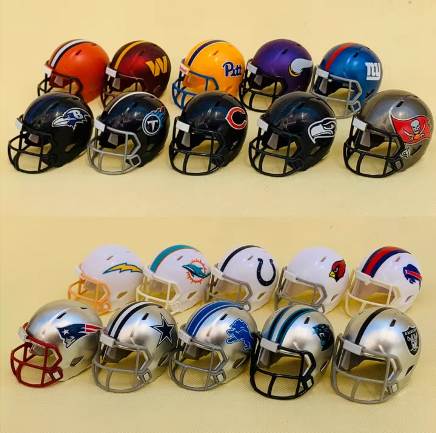 NFL football helmet 1:6 size | Display Case Compatible Scale Replica | Detailed Collector's Showpiece