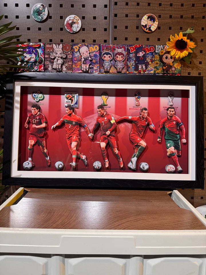 [3D Collector's Edition] Cristiano Ronaldo's Portugal Career 3D Art | High-Precision Printing | Museum-Quality Display for Fans' Living Rooms and Studies