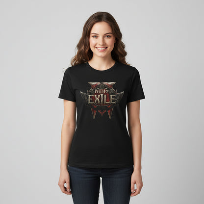 POE2 T-shirt | Official Game Icon Print on Black Cotton | Comfortable Daily Wear for Casual Style | Must-Have for Path of Exile Fans
