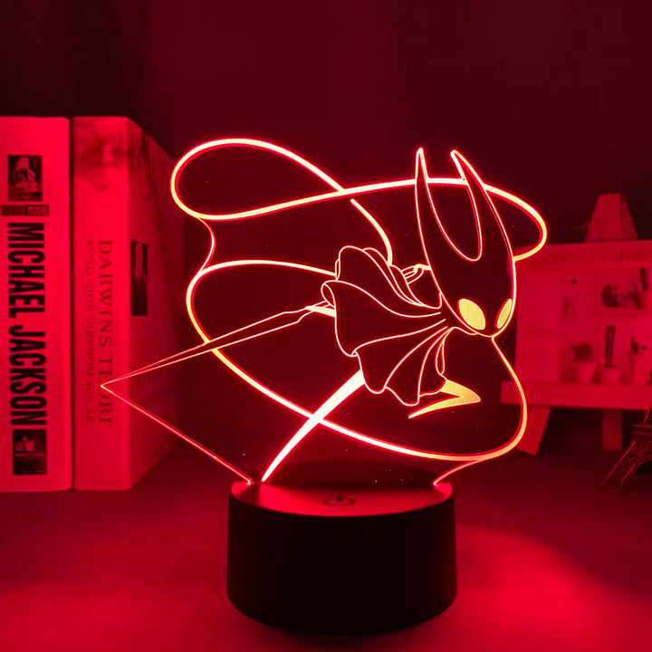 Hollow Knight Acrylic stand night light | Laser-Engraved Character Design | Soft Glow for Bedside & Desk | Gaming Room Ambiance Light