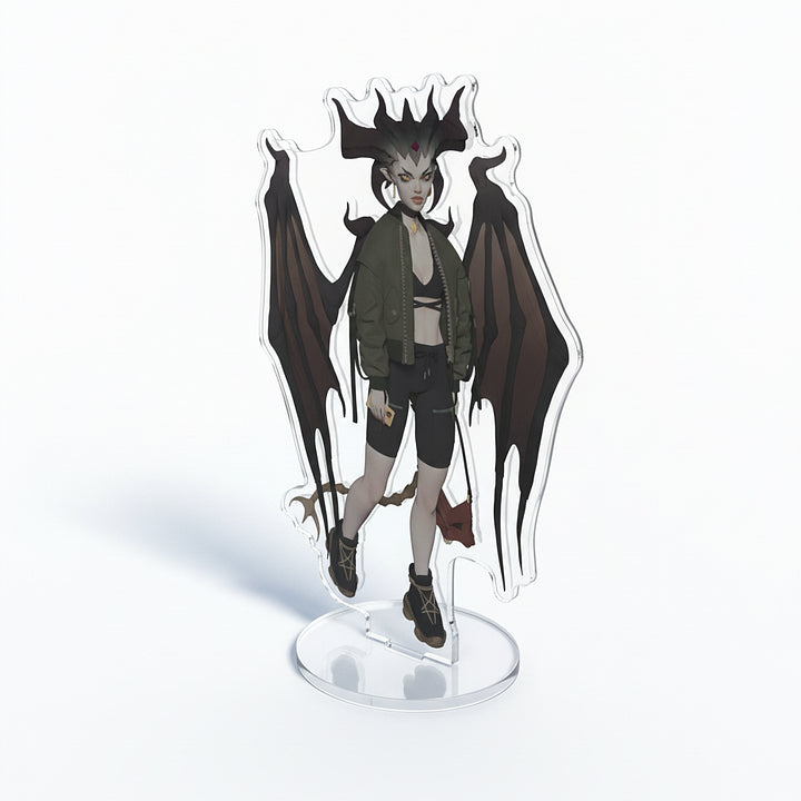 D4 Lilith Modern AU Acrylic Standee | Fan Art Design with Crystal Clear Base | Desktop Display Stand & Decoration | Unique Collectible for Diablo Fans