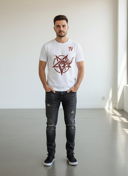 Lilith print T-shirt | Mother of Sanctuary portrait pattern trendy loose fit top | Dark RPG game themed apparel for cool casual wear | Soft loose fit tee to elevate your everyday look