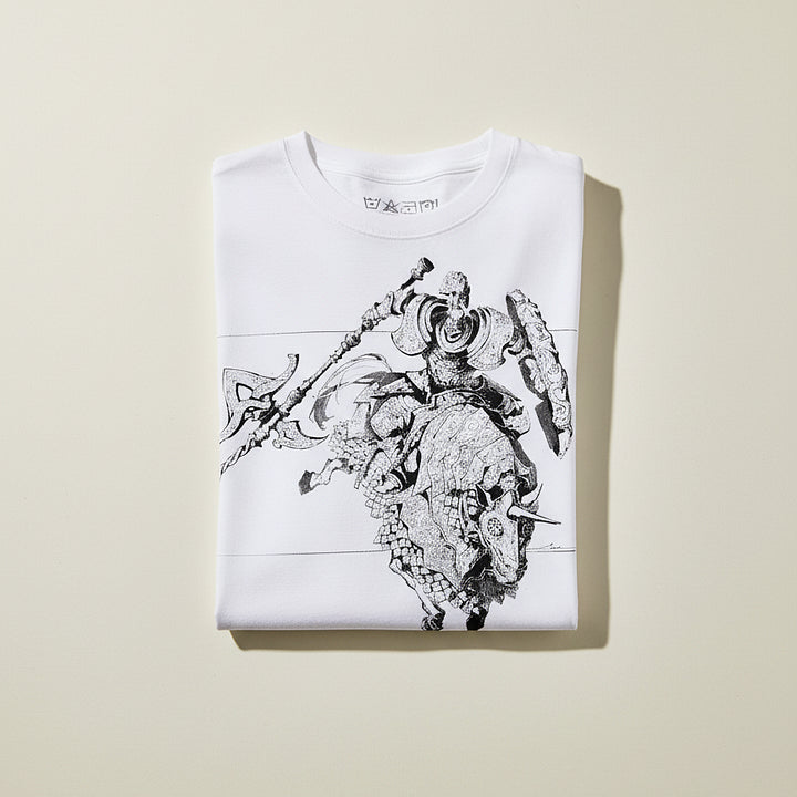 Elden Ring Tree Sentinel T-shirt | Minimalist Line Art on White Premium Cotton | Ultimate Versatile Top for Daily Casual Wear | Effortlessly Stylish Gamer Essential