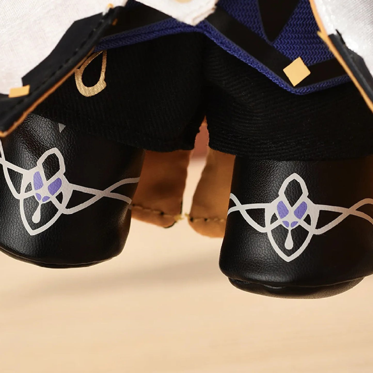 Cute Albedo plush doll in chibi style, Genshin Impact themed, polyester fabric, perfect desk or shelf decoration