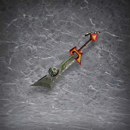 Ashbringer sword replica keychain from World of Warcraft, 18cm alloy model with detailed carvings. Great for gamers and collectors.
