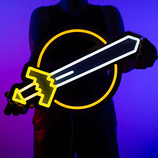 Attack Skill Neon Sign | for Old School RuneScape Fans | Dimmable LED Neon | Gaming Room Decor