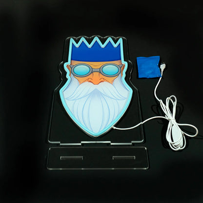 Wise Old Man Neon Sign | for Old School RuneScape Fans | Dimmable LED Art | Gaming Room Decor