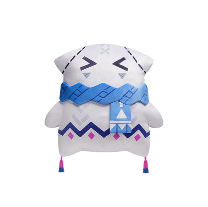 The front view reveals Citlali’s cute, stitched facial features, a blue braided scarf, and colorful geometric embroidery, capturing her whimsical in-game design.