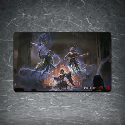 The Fire & Ice Djinni Summoner Desk Mat | for Path of Exile 2 Fans | High-Res Character Art | Perfect Gamer Gift