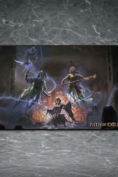 The Fire & Ice Djinni Summoner Desk Mat | for Path of Exile 2 Fans | High-Res Character Art | Perfect Gamer Gift