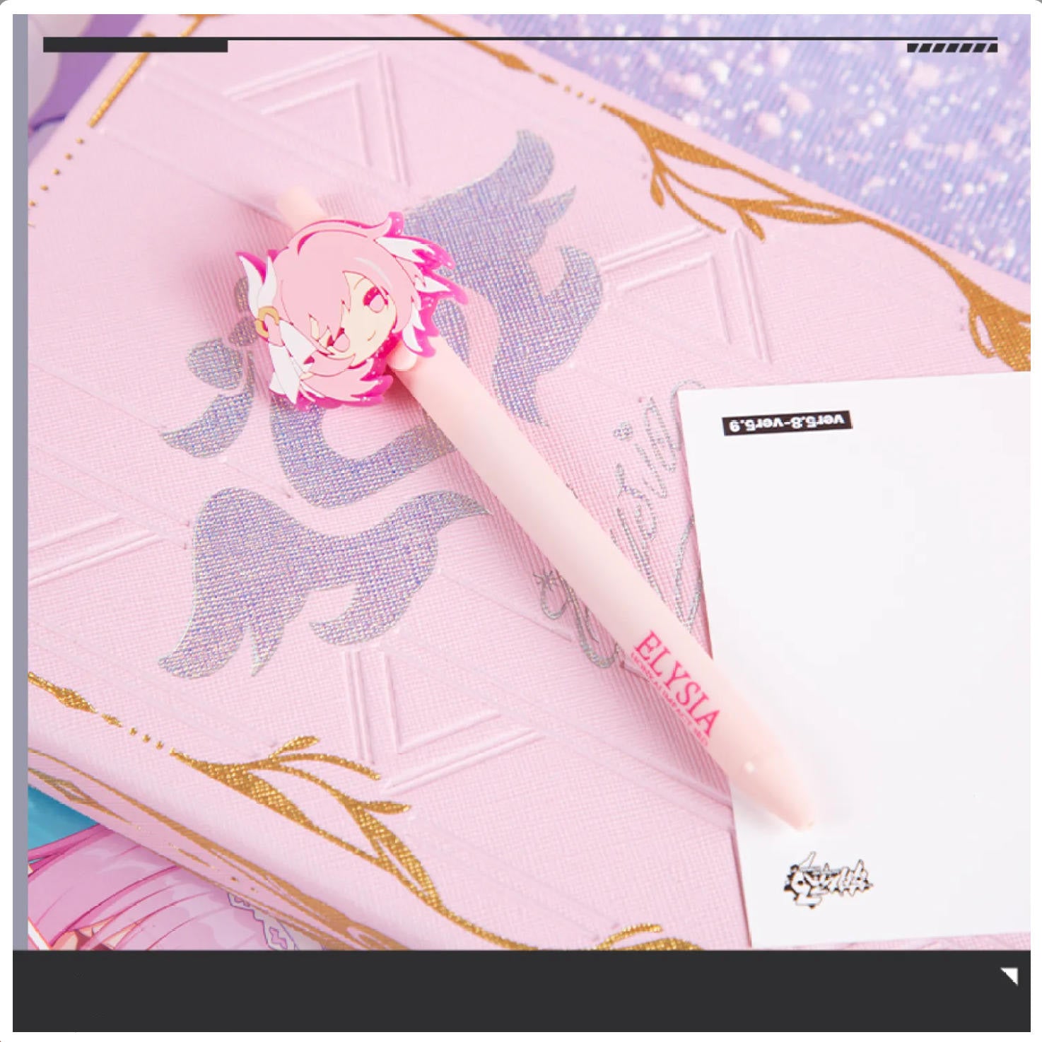 A gel pen with an Elysia (Honkai Impact 3rd) themed design, made from ABS and PVC materials, suitable for study and office use.