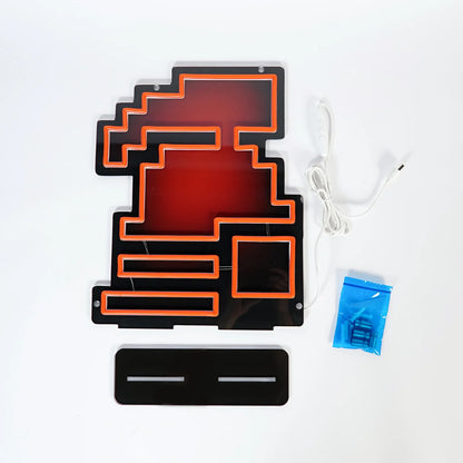 Hardcore Ironman Neon Sign | for Old School RuneScape Fans | Dimmable LED Pixel Art | Gaming Room Decor