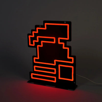 Hardcore Ironman Neon Sign | for Old School RuneScape Fans | Dimmable LED Pixel Art | Gaming Room Decor