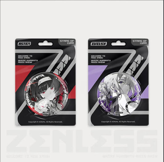Zenless Zone Zero Stars of Lyra Reflective Pins Set - 2-Pack 58mm Tinplate Pins with PET Printing
