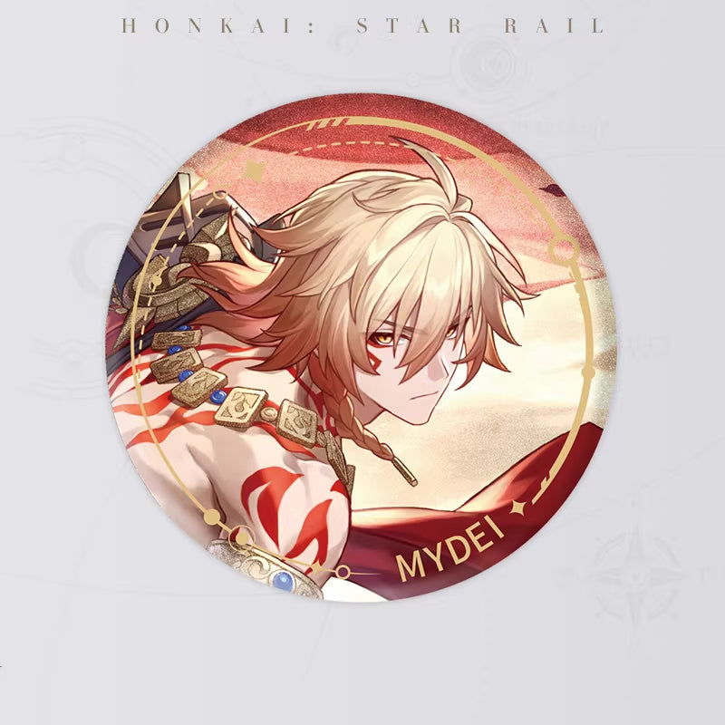 He has light golden hair with a gradient, and his hair flows in the wind, with a rich and dynamic hairstyle.