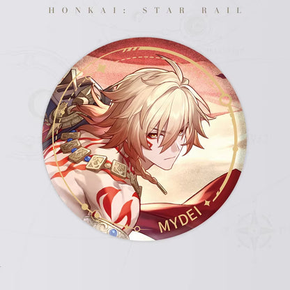 He has light golden hair with a gradient, and his hair flows in the wind, with a rich and dynamic hairstyle.