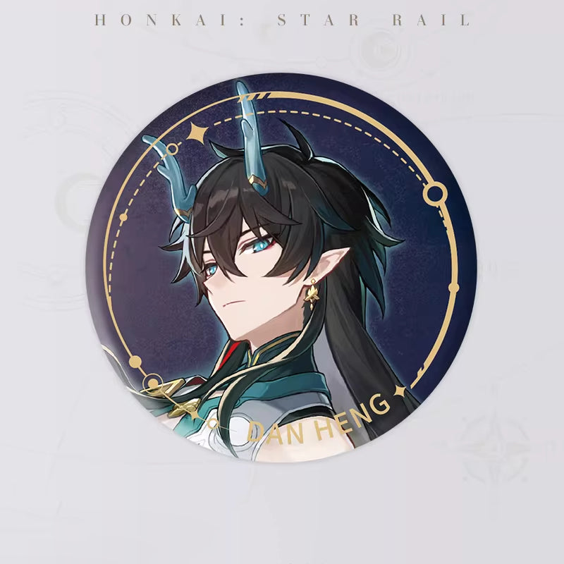 The character has long dark hair, adorned with blue horn-like accessories, pointed elf-like ears, and wears golden star-shaped earrings. 