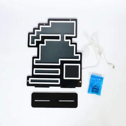 Hardcore Ironman Neon Sign | for Old School RuneScape Fans | Dimmable LED Pixel Art | Gaming Room Decor