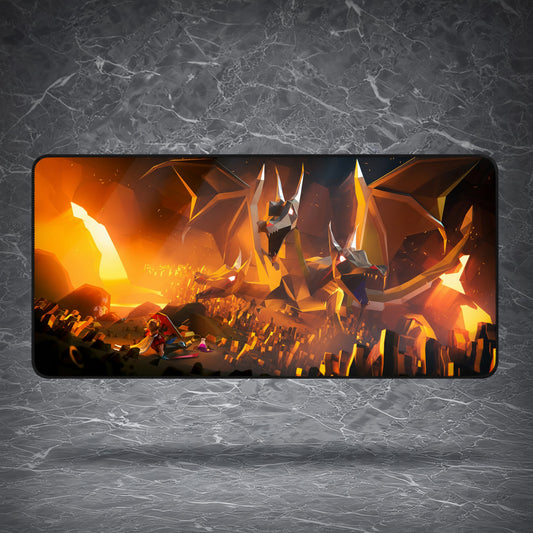 King Black Dragon | Essential Gear for OSRS Fans | Desk Mat | Cloth Surface | Home Leisure