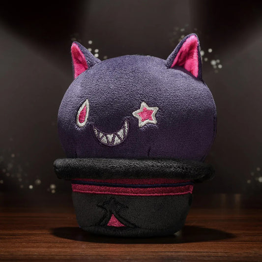 Genshin Impact Magic Show Series Grinning Cat Hat plush keychain with slow-rebound feel, perfect for bags or keys