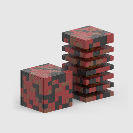 Minecraft Magma Cube display model with layered pixel textures, an ideal game gift for Nether biome enthusiasts.