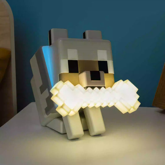 Minecraft Wolf Design Night Light with Soft Warm Light, Desk Display Ornament