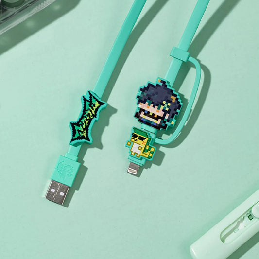 Upgrade your gaming setup with the Natlan Colorful Pixel Series Kinich Data Cable, made from premium TPE for durability and style.