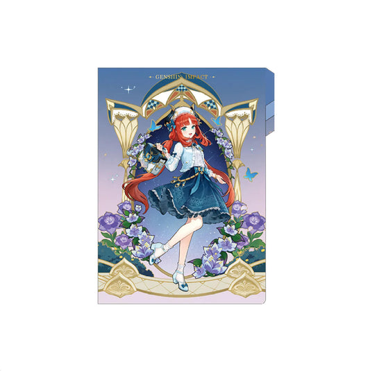 This Genshin Impact folder features a full-art illustration of Nilou surrounded by purple flowers and golden arches, perfect for organizing documents with a touch of Sumeru’s elegance.
