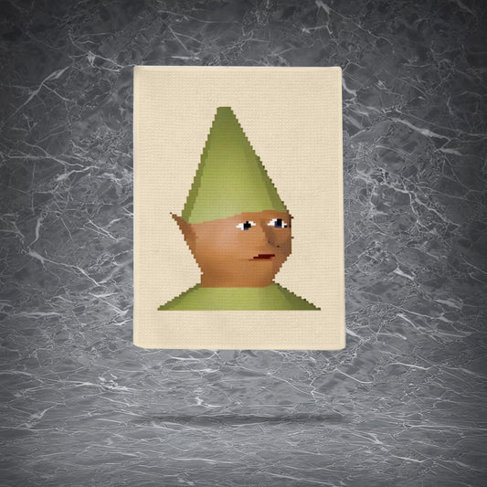 Kitchen tea towel featuring the pixel art OSRS Gnome Child meme, made of soft absorbent microfibre fabric.