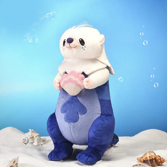 Genshin Impact Primordial Sea Otter Plush Doll made from soft fabric, cute game-inspired gift for fans and collectors