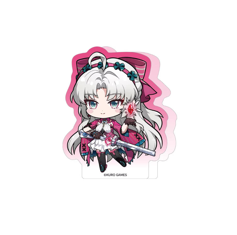This 75–95mm chibi acrylic standee presents Carlotta from Wuthering Waves, highlighting her distinctive look and lively chibi styling.