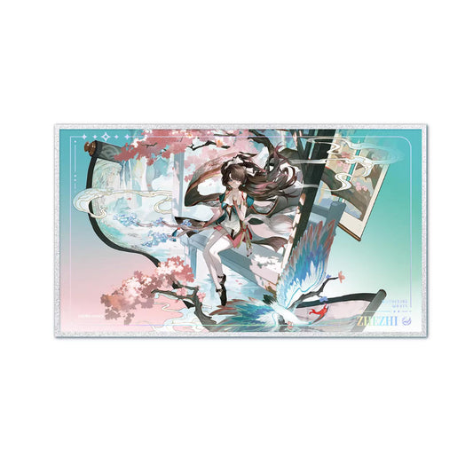 
This 245×140mm art print features Zhezhi from Wuthering Waves, set against a dreamy backdrop of cherry blossoms and flowing water. The embossed UV and holographic silver foil add depth and a subtle shimmer, creating a stunning, tactile display.