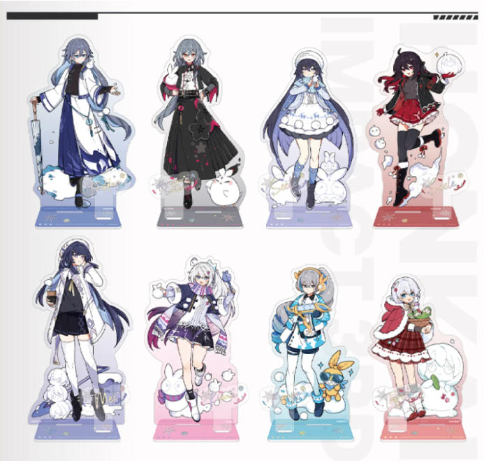 Silver Winter Snow Fun Series acrylic stand from Honkai Impact 3rd, featuring character design, perfect gamer gift.
