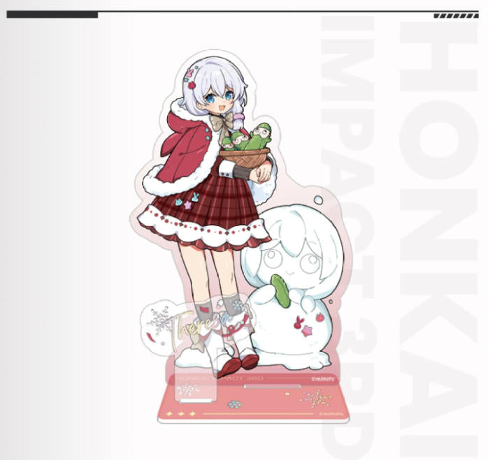 Silver Winter Snow Fun Series acrylic stand from Honkai Impact 3rd, featuring character design, perfect gamer gift.
