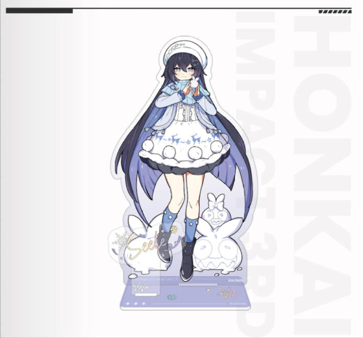 Silver Winter Snow Fun Series acrylic stand from Honkai Impact 3rd, featuring character design, perfect gamer gift.