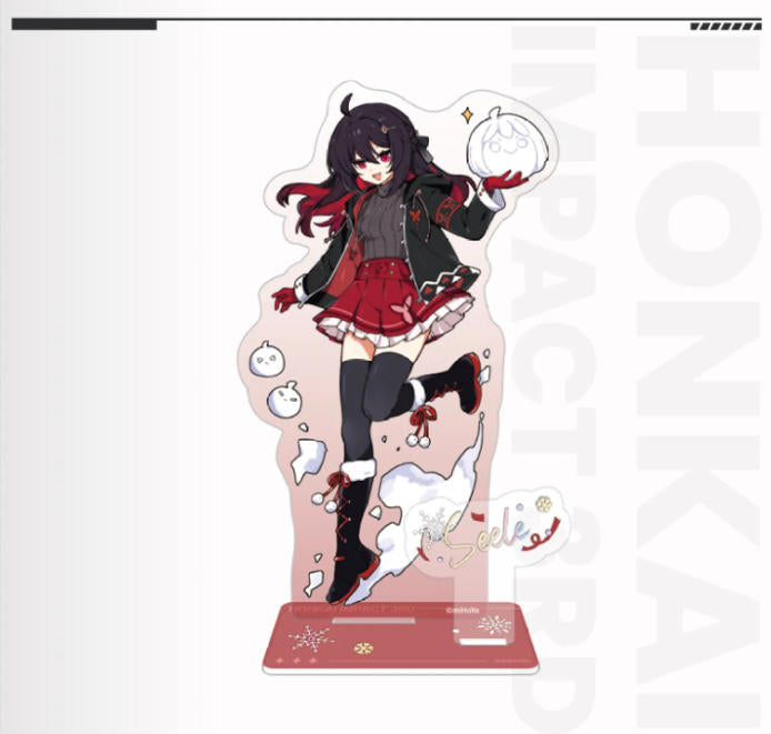 Silver Winter Snow Fun Series acrylic stand from Honkai Impact 3rd, featuring character design, perfect gamer gift.