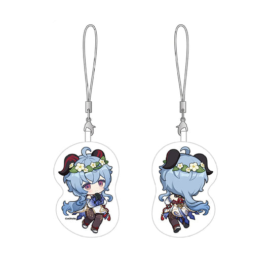 Starlit Series Ganyu chibi keychain made of polyester, a cute and lightweight accessory for Genshin Impact fans and game gift collectors