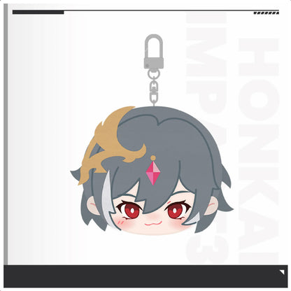 A plush keychain with sound, featuring a Valkyrie character design from Honkai Impact 3rd, made of polyester.