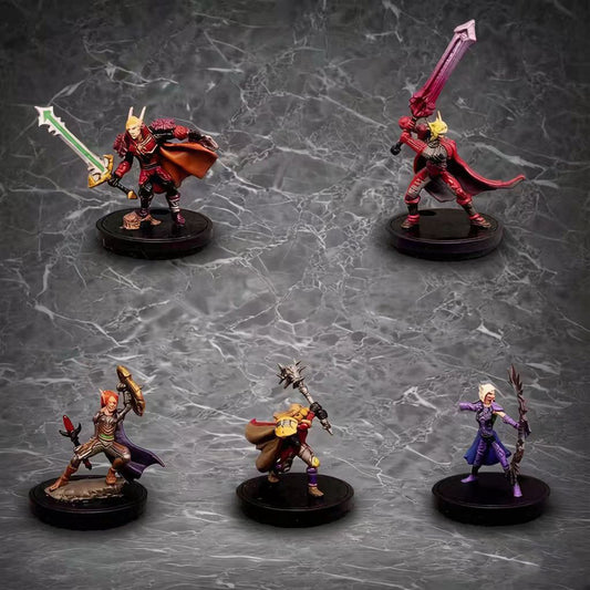 5 painted plastic elf miniatures with unique weapons & armor. Ideal for tabletop RPGs, display, or collection. Compact, vivid, durable.Add these eye-catching pins to your collection—display them with pride and let your passion for the game shine through!