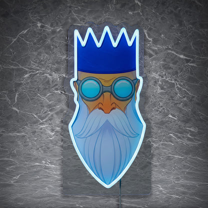 Wise Old Man Neon Sign | for Old School RuneScape Fans | Dimmable LED Art | Gaming Room Decor