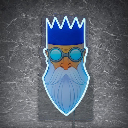 Wise Old Man Neon Sign | for Old School RuneScape Fans | Dimmable LED Art | Gaming Room Decor