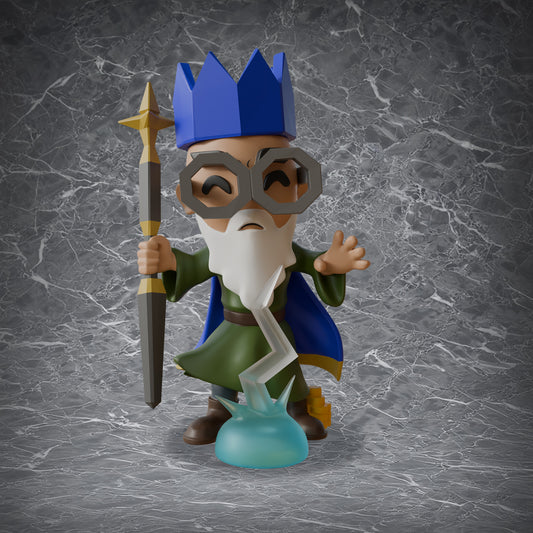Old School RuneScape Character 3D Model Wise Old Man with Blue Partyhat
