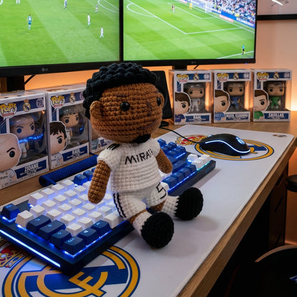 Handmade Black Short Hair No. 5 White Shirt Crochet Doll -JB5 Handmade Collectible Gift For Fans & Kids