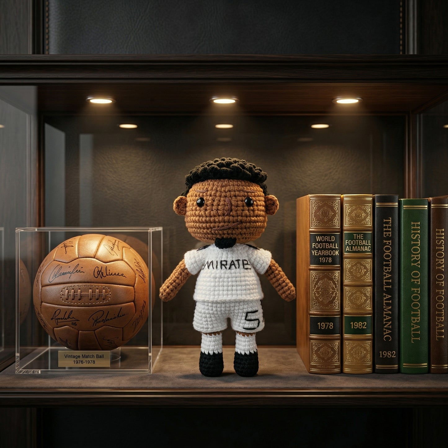 Handmade Black Short Hair No. 5 White Shirt Crochet Doll -JB5 Handmade Collectible Gift For Fans & Kids