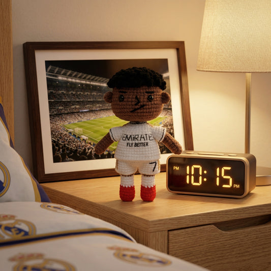 Handmade Black Short Hair No. 7 White Shirt Crochet Doll -VJ7 Handmade Collectible Gift For Fans & Kids