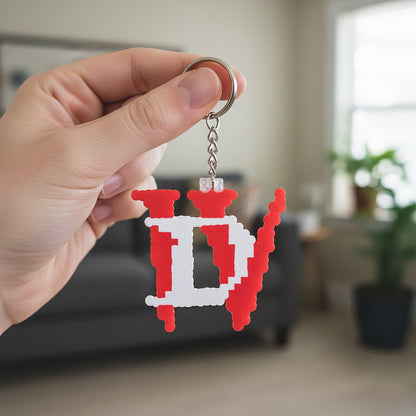 D4 LOGO Pixel Keyring | Handmade | Backpack Keyring | Youth Souvenir