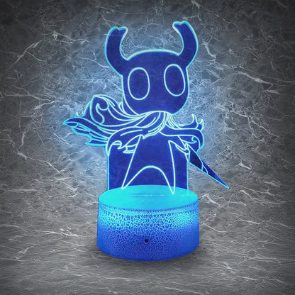 Hollow Knight Acrylic stand night light | Laser-Engraved Character Design | Soft Glow for Bedside & Desk | Gaming Room Ambiance Light