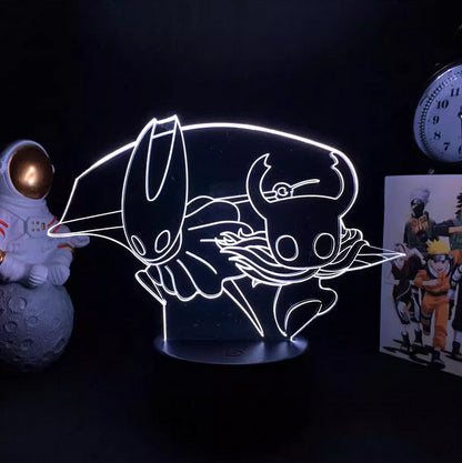 Hollow Knight Acrylic stand night light | Laser-Engraved Character Design | Soft Glow for Bedside & Desk | Gaming Room Ambiance Light
