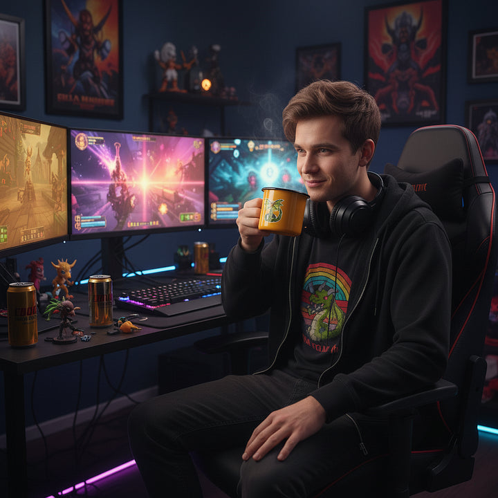 OSRS Zulrah Enamel Mug | Enamel Print Design | For Daily Use & Display | Coveted Game Collection Loot